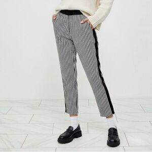 Chicos Black and White Striped Pants